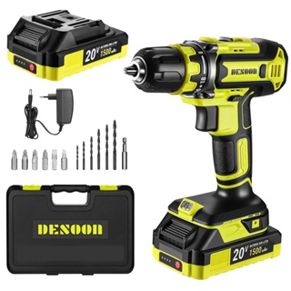 Desoon Parafusadeira Furadeira Sem Fio 1500mAh Bateria 12V Bivolt 3/8 Torque máx 28N.m Furadeira em Oferta na Shopee