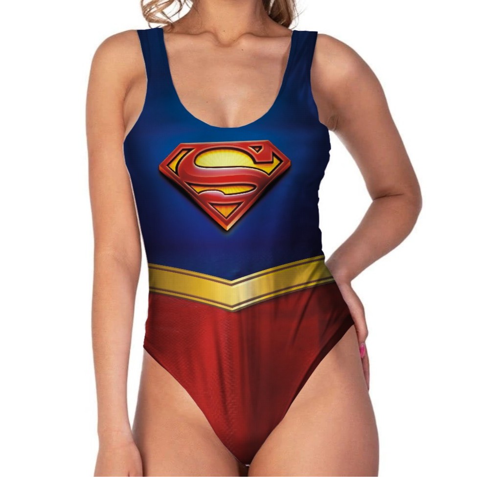 Body Feminino Fantasia Carnaval Super Herois Man Woman Regata Girl Heroinas