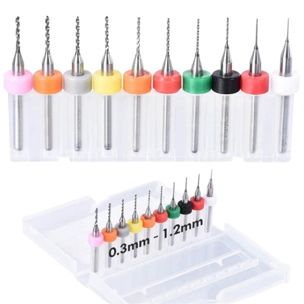 Kit 10 Brocas 0,3 A 1,2mm Para Mini Micro Retifica Furadeira