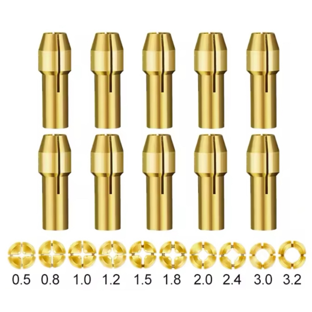 Kit 10 Pinças 0.5mm A 3.2mm Para Mini Micro Retifica
