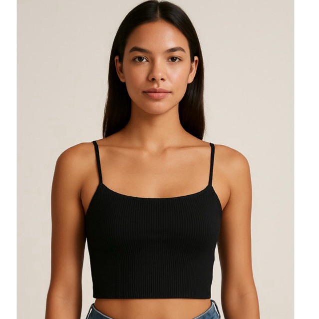 Top Cropped Fitness Feminino Alcinha Canelado Confortável Academia e Treino