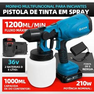 Pistola de pintura de 1000 ml - Pulverizador de tinta elétrico alimentado por bateria de 36V