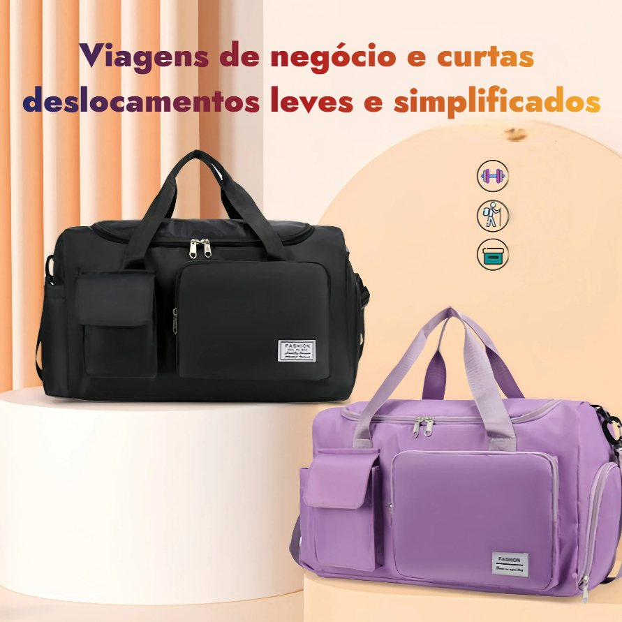Bolsa/Mala de Viagem Multifuncional – Grande Capacidade, Resistente, Impermeável | Ideal para Viagens e Ginástica