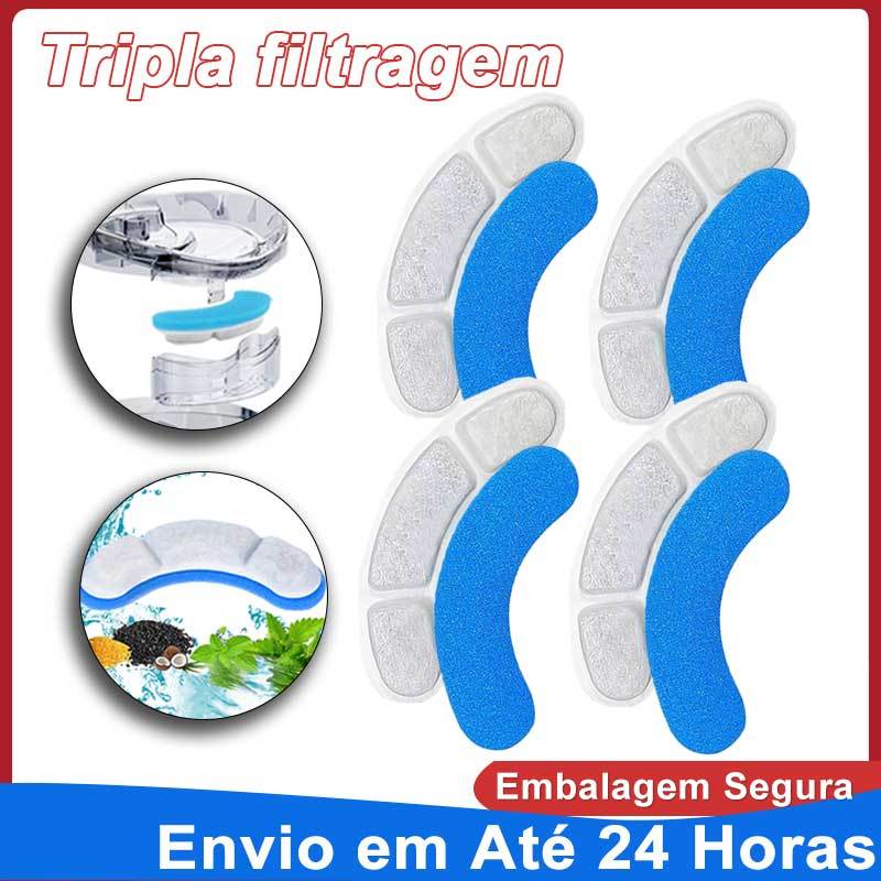 4Ppcs Filtro De Substituição Para Cat Dog Água Bebendo Carvão Ativado Substituído Filtros Dispenser
