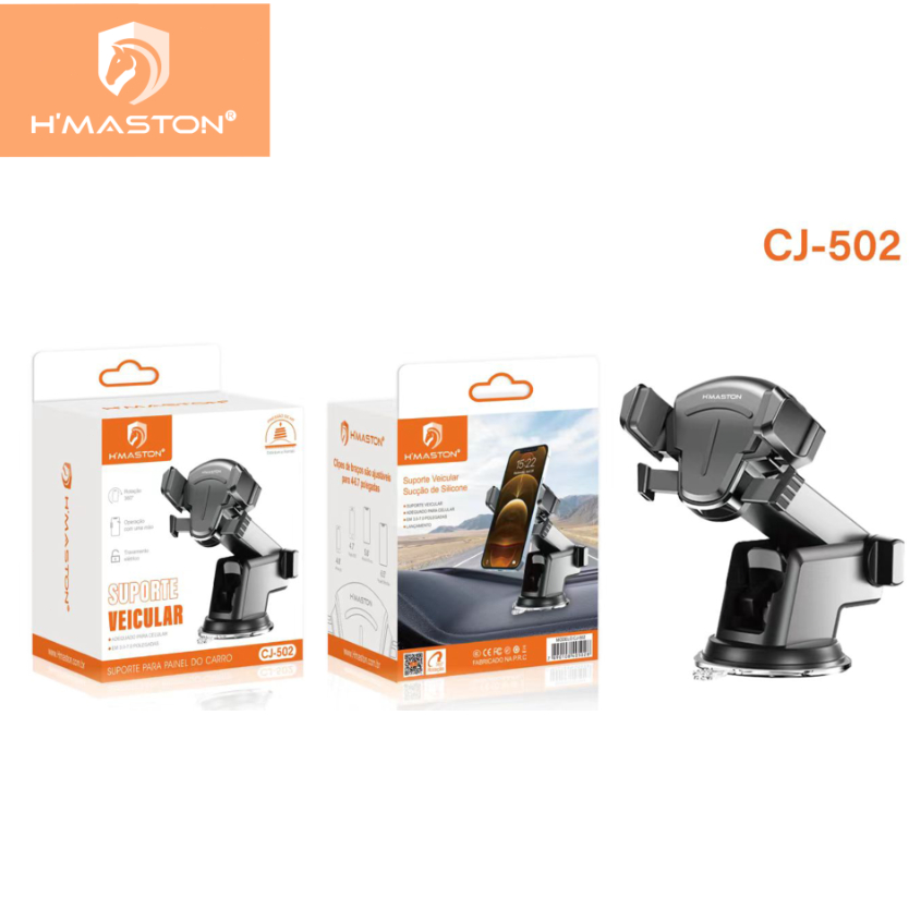H'maston CJ-502 Suporte Celular Veicular Flexível Ajustável GPS Veicular Carro Universal em Oferta na Shopee