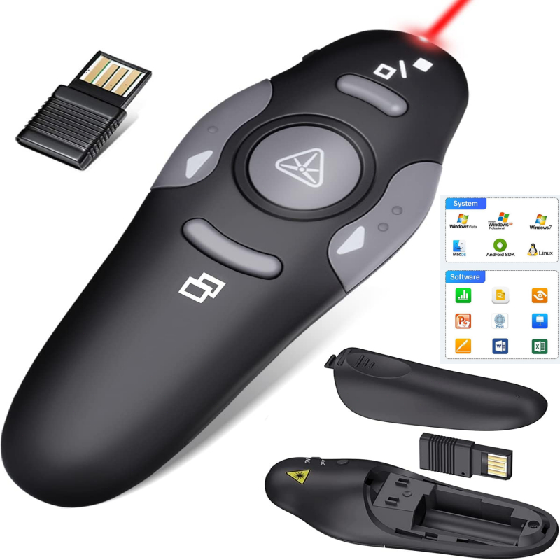 Controle Sem Fio Apresentador Projetor Troca página Caneta Laser  Peso leve pode colocar bolso