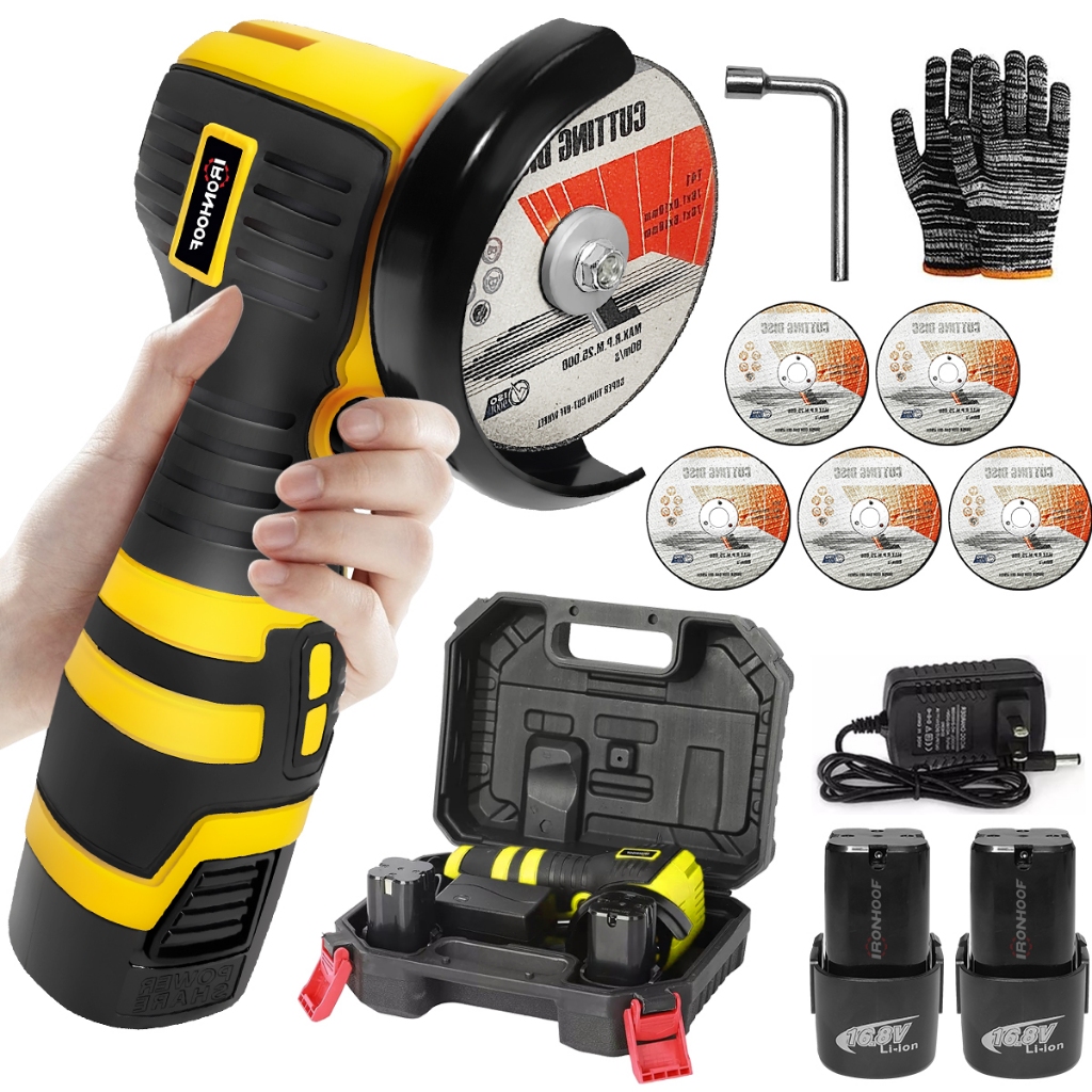 Brushless lixadeira Esmerilhadeira Angular Elétrica 16.8V Sem Fio Portátil 75mm 2 Bateria Com Maleta em Oferta na Shopee