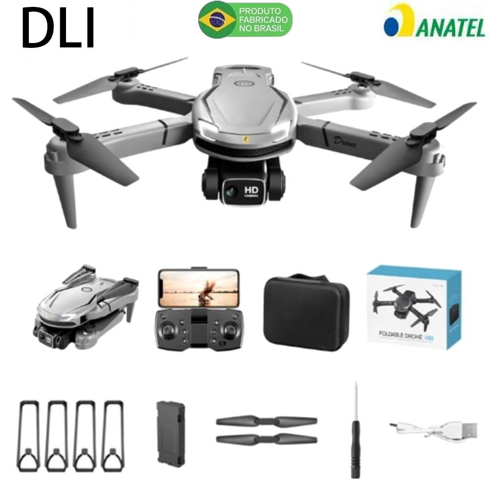DLI V88 Drone Profissional Alta Definição Câmera Dupla Obstáculos Fotografia Fluxo Dobráve...