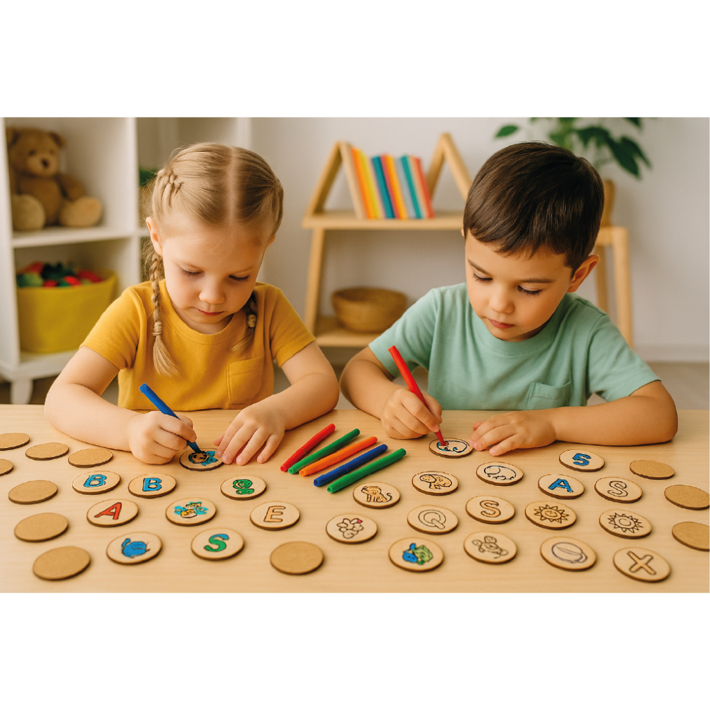 Jogo da Memória Alfabeto em MDF – Aprender Brincando com Letras e Figuras