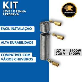 Kit 2 peças - Resistência compatível com Lorenzetti  Reserva para chuveiro Duo Shower / futura da Lorenzetti e torneira em Oferta na Shopee