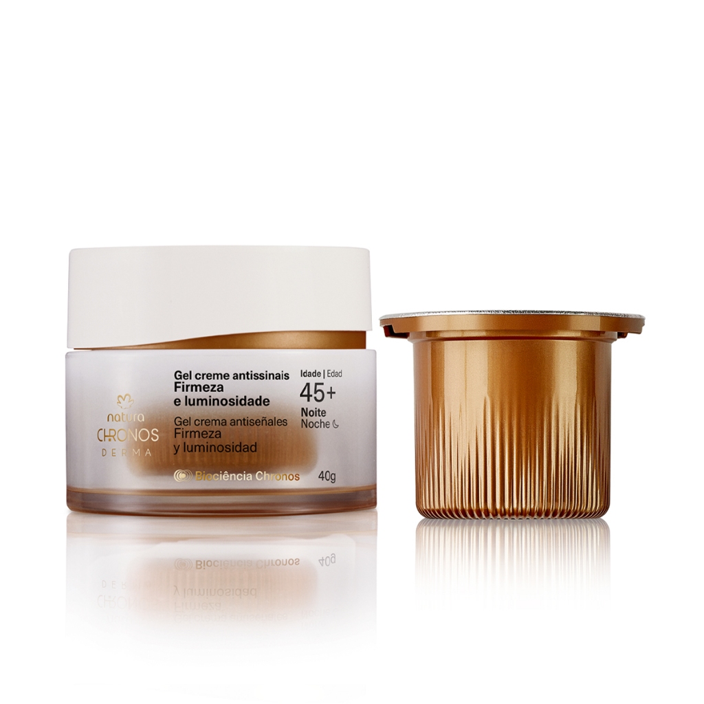 Kit Gel Creme Antissinais 45+ Noite Chronos Derma com Refil