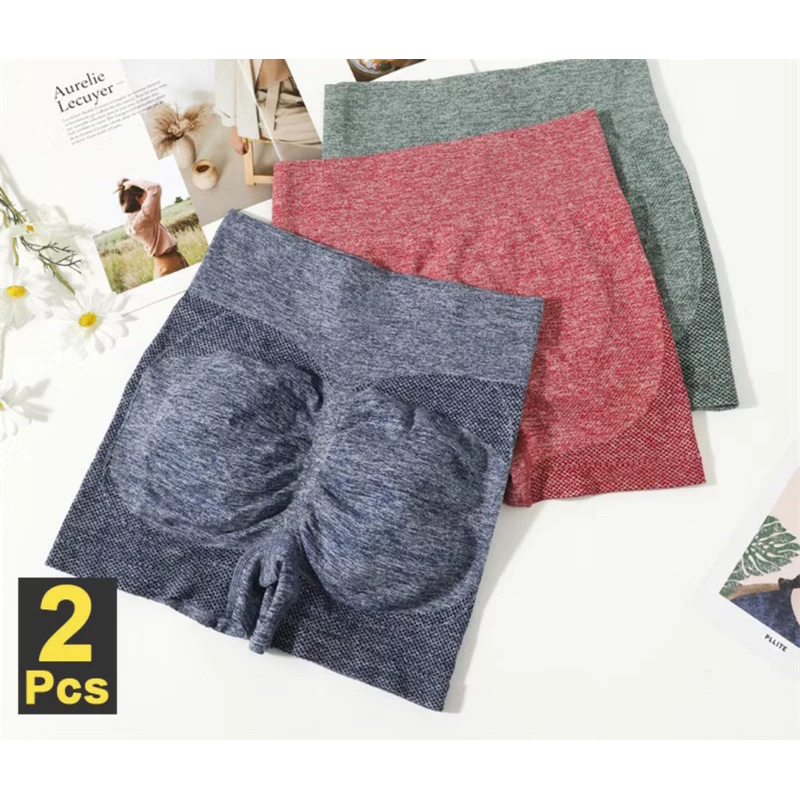 kit com 2 shorts empina bumbum Esportivos De Alta Elasticidade Sem Costura Para Mulheres Respirável Leggings