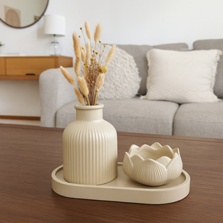 dupla de vaso decorativo com bandeja enfeite de casa sala em Oferta na Shopee