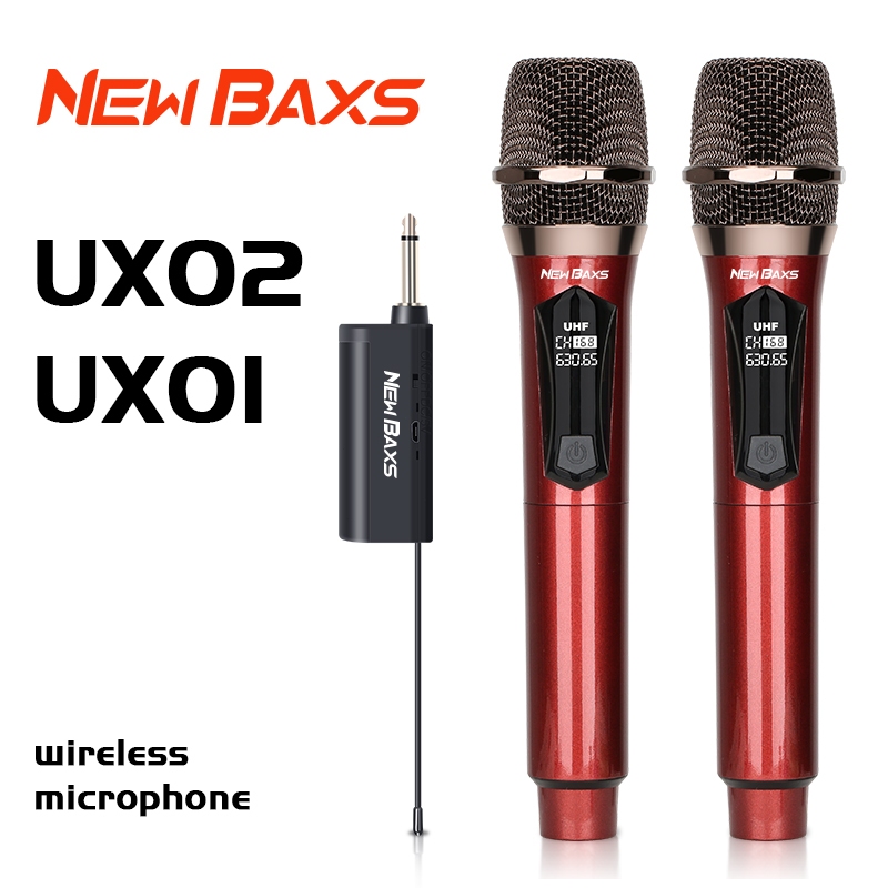 NEW BAXS UX01/UX02 Microfone sem fio Plug and play Perfeito para karaokê em KTV, casa e ar livre em Oferta na Shopee