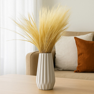 vaso diamante decorativo em ceramica com flores secas em Oferta na Shopee