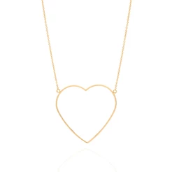 Maxi Feminino Colar Coração Banhado a Ouro 18k 532069