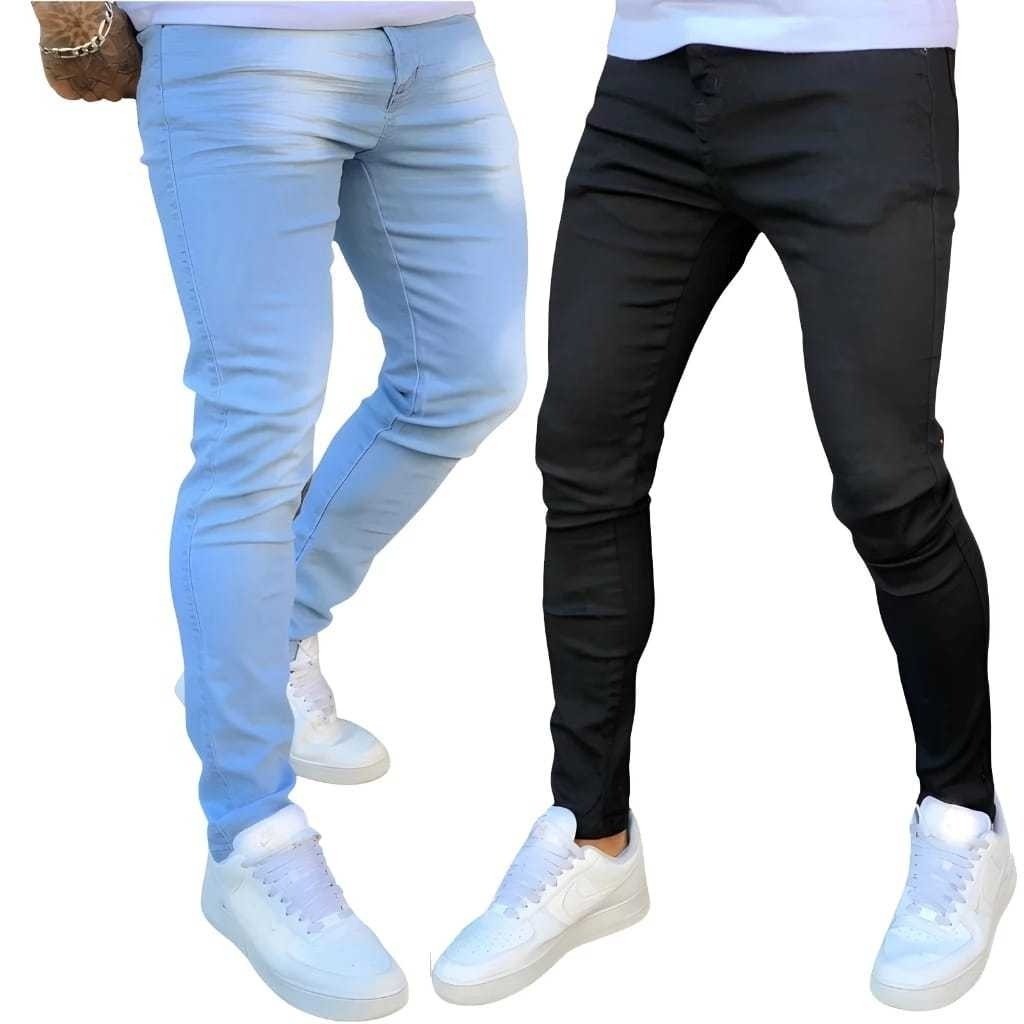 kit 2 calça jeans masculina SKINNY preta e clara com elastano original direto da fabrica envio imediato promoção em Oferta na Shopee