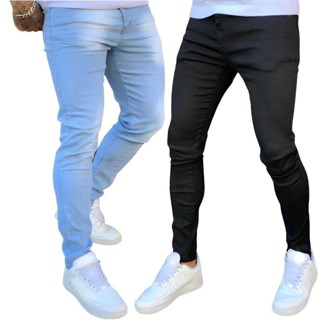 kit 2 calça jeans masculina SKINNY preta e clara com elastano original direto da fabrica envio imediato promoção em Oferta na Shopee
