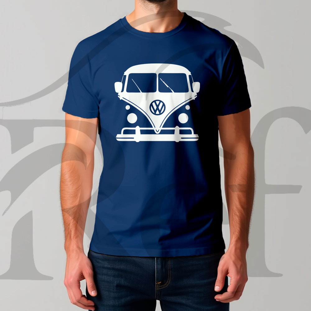 Camiseta Camisa Masculina Streetwear Kombi De Frente Malha Penteada Algodão Premium