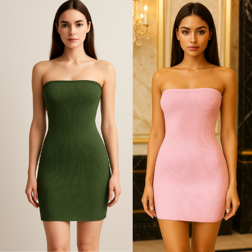 VESTIDO TUBINHO TOMARA QUE CAIA Mini Curto Canelado Casual Tecido Ana ruga em Oferta na Shopee