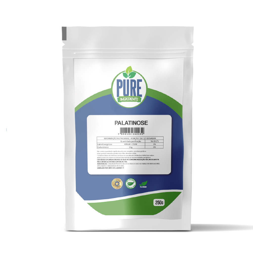Isomaltulose Palatinose Natural Pura 250g Pure Ingredients em Oferta na Shopee