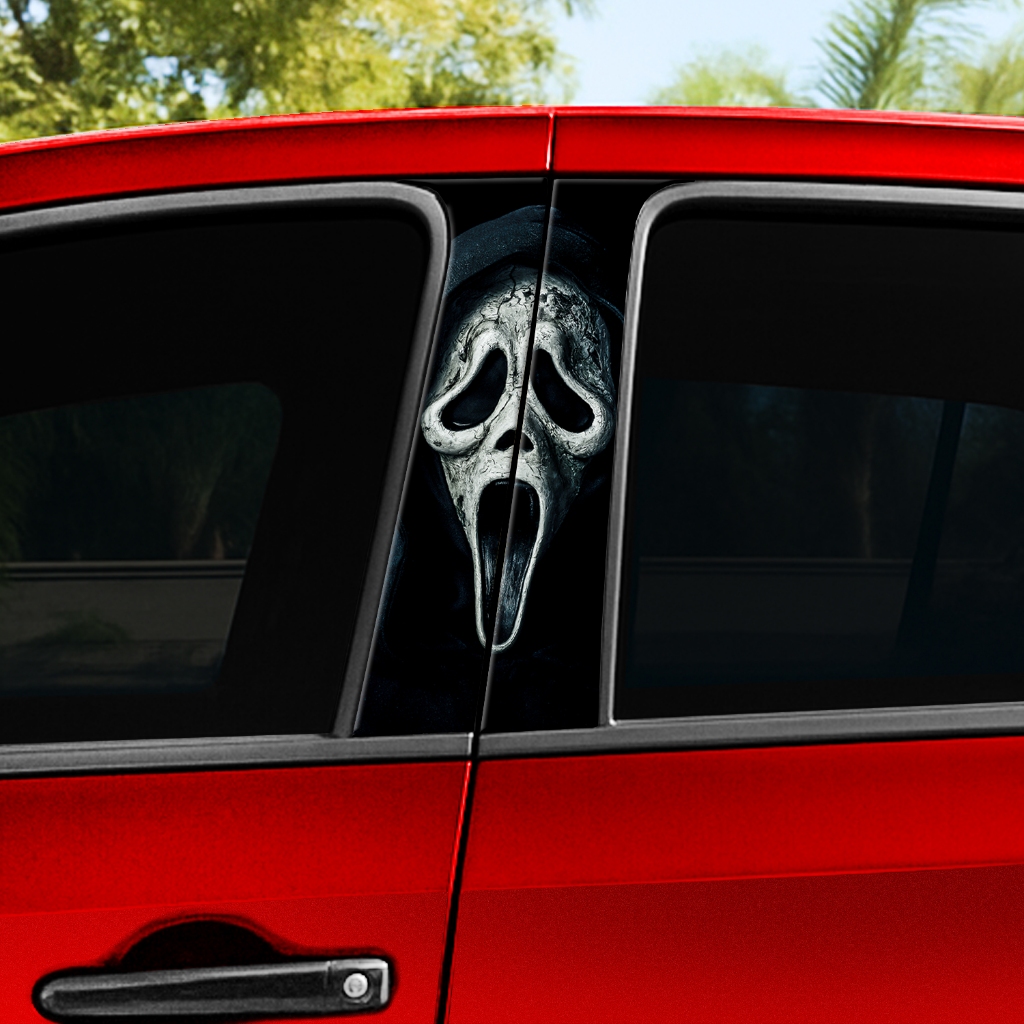Adesivo Coluna de Porta Carro Panio Ghost Face – Kit 2 Unidades Prova D'agua
