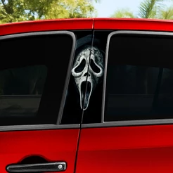 Adesivo Coluna de Porta Carro Panio Ghost Face – Kit 2 Unidades Prova D'agua