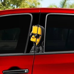2 Adesivos Coluna de Porta Personalizado Carro Skin Prova D'agua Coringa Leão Carpa Samurai