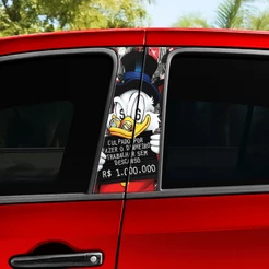 Kit 2 Unidades Adesivo Coluna De Porta Carro Personalizado Tio Patinhas