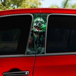 2 Adesivos Coluna de Porta Carro Coringa Skin Coluna de Carro Prova D'agua
