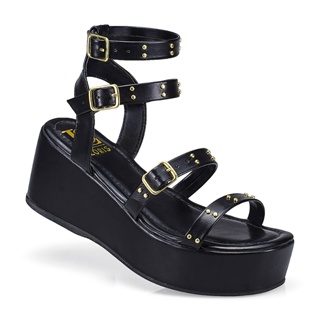 Sandália Feminina Tira Anabela Flatform Fivela Spike Estilosa 440 em Oferta na Shopee