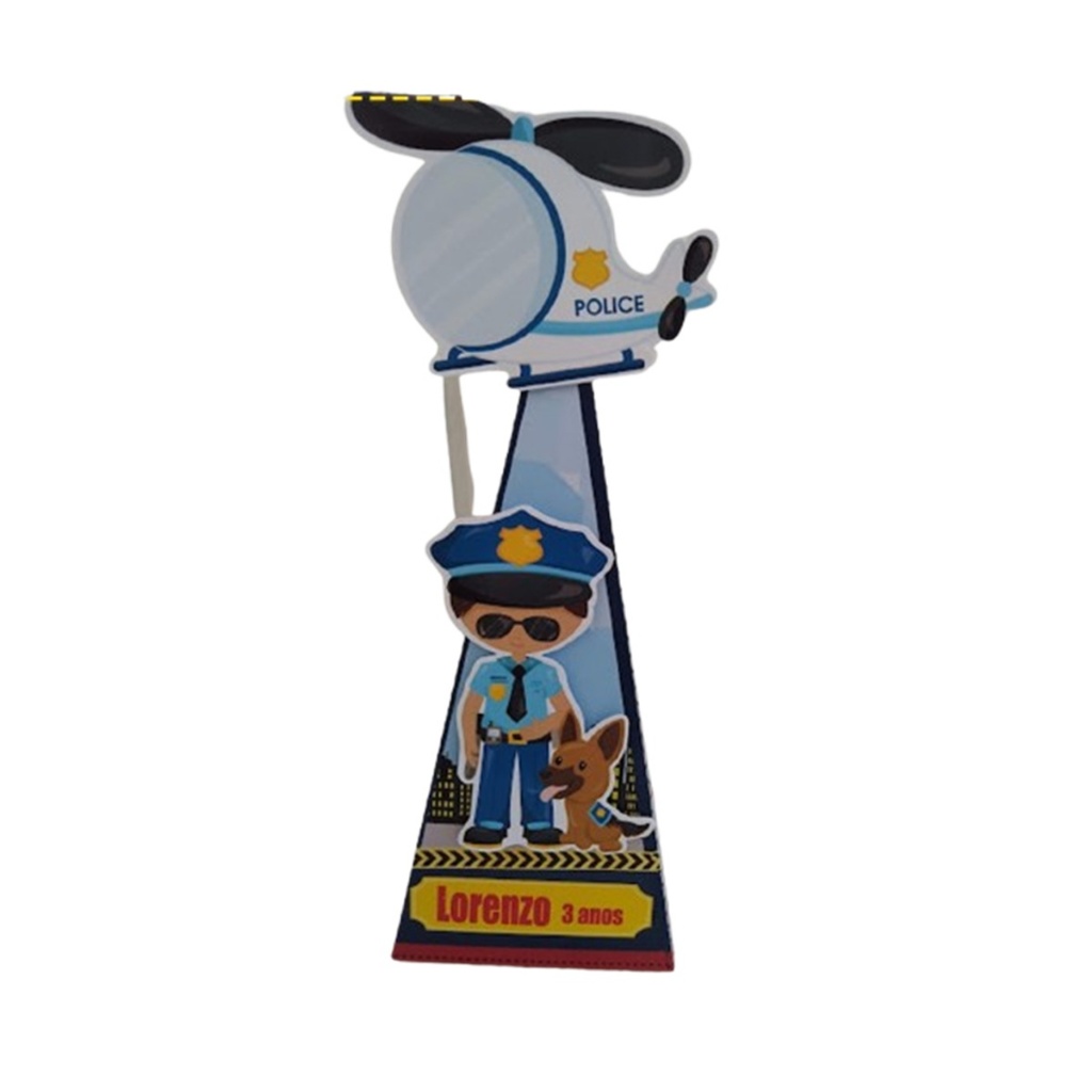 Lembrancinha Policial caixa piramide Policia - caixas para aniversário - kit festa infantil - personalizados policia