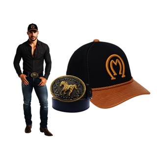 BONÉ VAQUEJADA  FEMININO Masculino COWBOY RODEIO + CINTO COUNTRY FIVELA CAVALGADA SERTANEJO em Oferta na Shopee