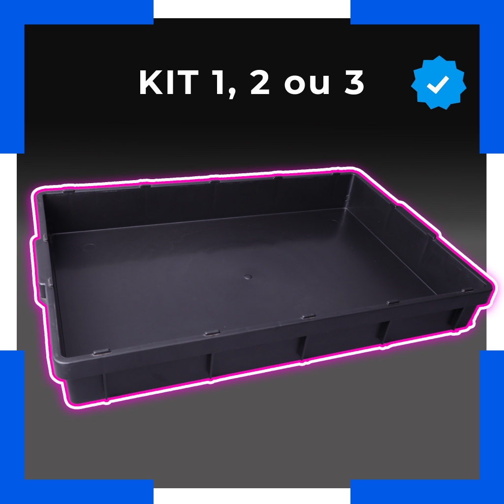 Kit com 1 2 ou 3 Bandejas Coletoras de Óleo 30 Litros Reforçadas para Fluidos e Descarte
