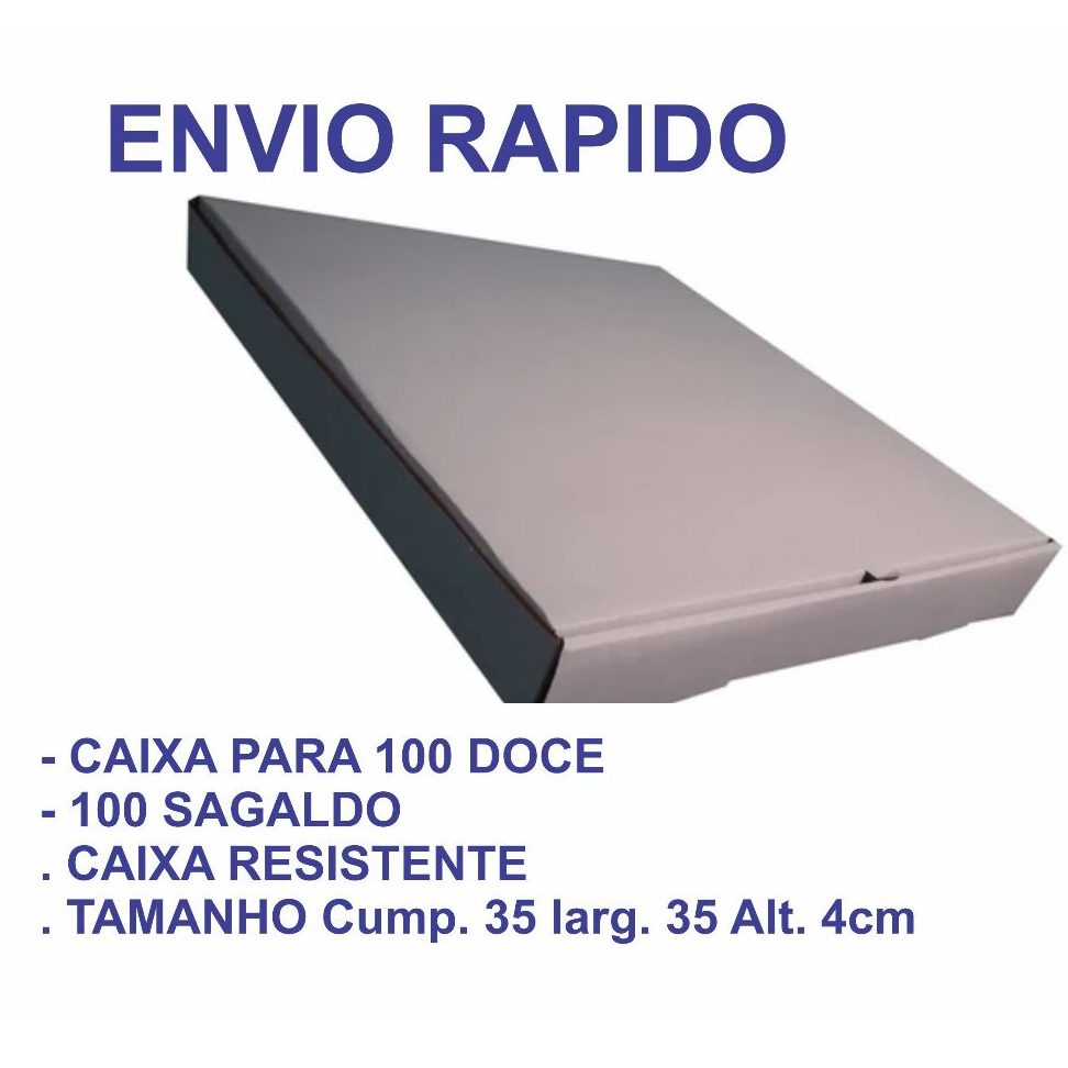 caixas reforçada para 100 doce (35x35x4) cm para salgado, pizza e doces 15 unid