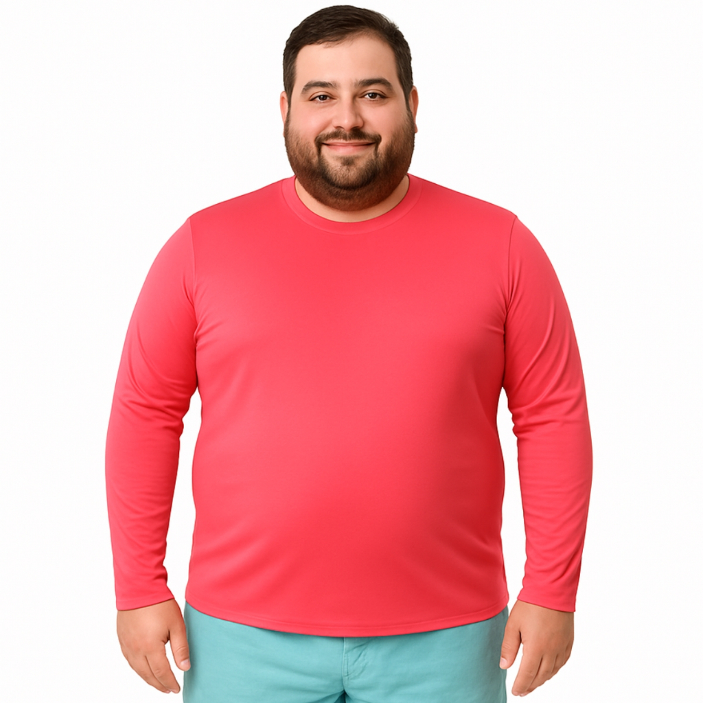 Camisa Proteção UV Masculina Plus Size Térmica Academia Piscina Secagem Rápida Esporte Dry Fit