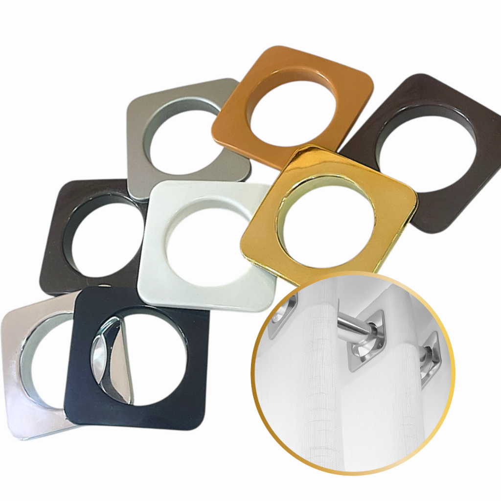 Ilhós Cortina Varão 19mm Quadrado Comum Parede Instalação Argola Cor - Kit com 10/20/30/40/50 Un em Oferta na Shopee