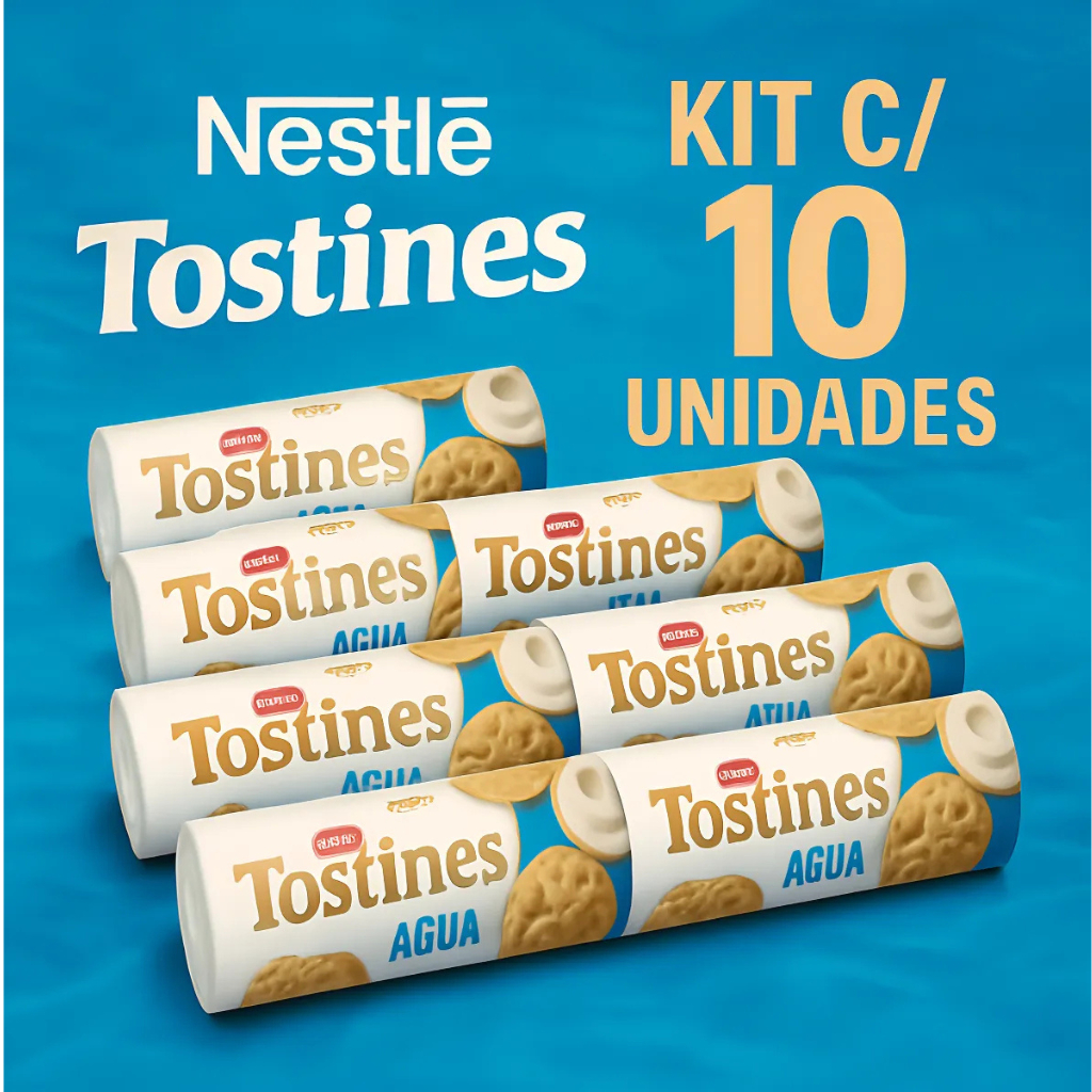 Kit C/10 Biscoito Água Tostines 200g em Oferta na Shopee
