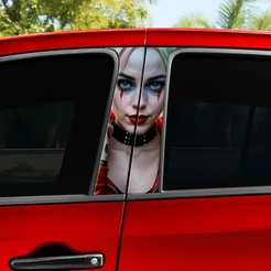 Adesivo Harley Quinn Arlequina para Porta de Carro – Kit 2 Unidades (Motorista + Passageiro)