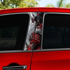 Adesivo Samurai Guerreiro Japonês para Coluna de Carro (Kit 2 Unidades)