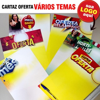 KIT 200un. CARTAZ A4 ou A5 OFERTA PROMOÇÃO PERSONALIZADO SUPERMERCADO AÇOUGUE HORTIFRUTI - SULFITE em Oferta na Shopee