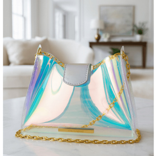 Bolsa Feminina de ombro Transparente Multicolor Alça Corrente Lançamento em Oferta na Shopee