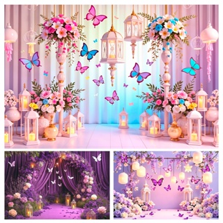 Painel Retangular Em Tecido Sublimado Borboletas Floral 1,50x2,20 Mt em Oferta na Shopee