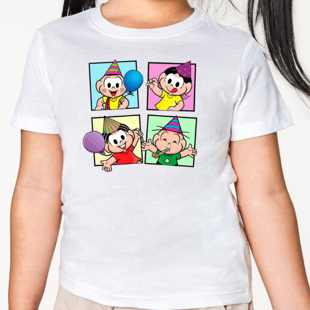 Camiseta camisa blusa Turma da Monica  Cascão e a turma algodão100%