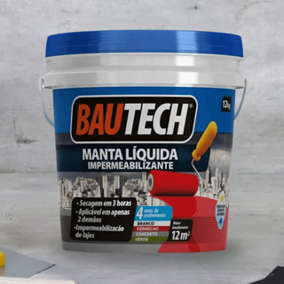 Manta Líquida Impermeabilizante Branco 12kg Bautech Acrílico Viscoso Balde Infiltração Selante Primer Rachadura Veda em Oferta na Shopee