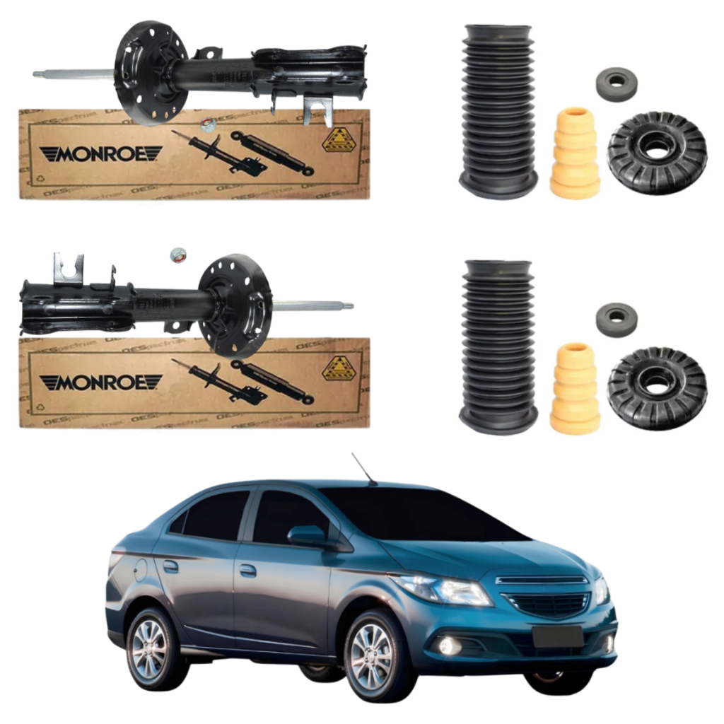 PAR AMORTECEDOR DIANTEIRO PRISMA 2013 A 2020 MONROE + KITS