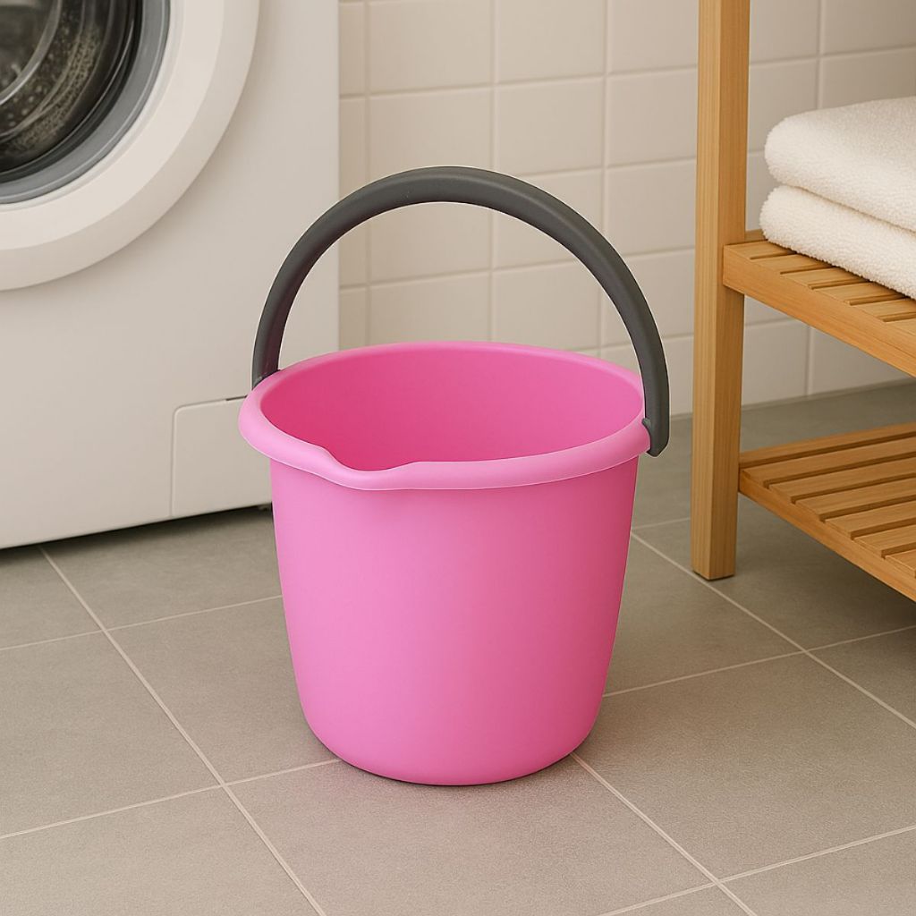 Balde Neon 10 Litros com Alça Reforçada Multiuso Para Limpeza, Lavanderia, Cozinha e Uso Doméstico