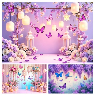 Fundo Fotográfico em Tecido Borboletas Florais 3D 1,50x2,20 Mt em Oferta na Shopee