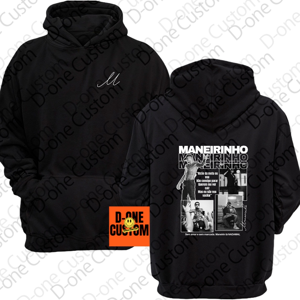 Moletom Estampado Mc Maneirinho Blusa de Frio Show Baile Festa Homenagem Funk Sem Amor Sem Mancada