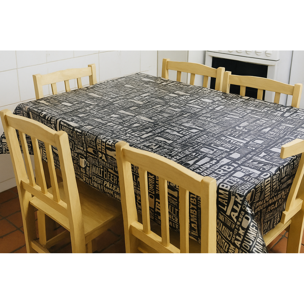Toalha de Plástico de Mesa Térmica e impermeável, para mesas, por Metro, 4,6,8,10 cadeiras - Pvc
